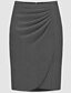cheap Women&#039;s Skirts-Women&#039;s Solid Red / Black / Gray Skirts , Bodycon / Work Knee-length