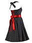 cheap Vintage Dresses-Women&#039;s Party Vintage Cotton A Line Dress - Polka Dot Bow Halter Neck