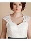 זול שמלות כלה-שמלות חתונה באורך הקרסול גזרת A ללא שרוולים רצועות תחרה עם פפיון תחרה 2023 שמלות כלה