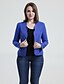 abordables Vestes &amp; Blazers Femme-Femme Printemps / Automne Normal Blazer, Couleur Pleine Manches Longues Polyester Violet / Fuchsia / Bleu