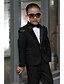 cheap Ring Bearer Suits-Light Black Polyester Ring Bearer Suit - Five-piece Suit Includes  Jacket / Waist cummerbund / Shirt