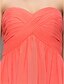 cheap Bridesmaid Dresses-A-Line Sweetheart Knee Length Chiffon Bridesmaid Dress with Criss Cross by LAN TING BRIDE®