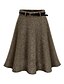 cheap Women&#039;s Skirts-Women&#039;s Solid Brown / Gray Skirts , Casual / Cute Knee-length