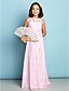 cheap Junior Bridesmaid Dresses-Sheath / Column Floor Length Jewel Neck Lace Junior Bridesmaid Dresses&amp;Gowns With Lace Mini Me Kids Wedding Guest Dress 4-16 Year