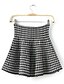 cheap Women&#039;s Skirts-Women&#039;s Plaid White / Black Skirts , Vintage Mini