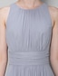 Χαμηλού Κόστους Φορέματα Παρανύμφων-φόρεμα παράνυμφου σε γραμμή αμάνικο κομψή ζορζέτα με λαιμόκοψη με σέσουλα