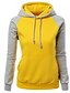 cheap Women&#039;s Hoodies &amp; Sweatshirts-Women&#039;s Simple Cotton Hoodie - Color Block Patchwork Yellow M / Spring