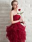 cheap Bridesmaid Dresses-Ball Gown Sweetheart Neckline Short / Mini Organza Bridesmaid Dress with Cascading Ruffles