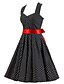 cheap Vintage Dresses-Women&#039;s Party Vintage Cotton A Line Dress - Polka Dot Bow Halter Neck