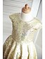 Χαμηλού Κόστους Cufflinks-Γραμμή Α Μέχρι το γόνατο Φόρεμα για Κοριτσάκι Λουλουδιών - Με πούλιες Κοντομάνικο Με Κόσμημα με Πούλιες με LAN TING BRIDE®