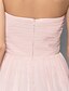 Χαμηλού Κόστους Φορέματα Παρανύμφων-Γραμμή Α Καρδιά Μέχρι το γόνατο Σιφόν Φόρεμα Παρανύμφων με Χιαστί με LAN TING BRIDE®