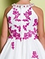cheap Flower Girl Dresses-A-Line Floor Length Flower Girl Dresses Pageant Organza Sleeveless Jewel Neck with Beading
