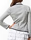 cheap Women&#039;s Blazer&amp;Suits-Women&#039;s Blazer Solid Colored Basic Long Sleeve Coat Spring &amp;  Fall Daily Short Jacket Gray / Shawl Lapel / Work / Plus Size / Cotton