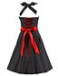 cheap Vintage Dresses-Women&#039;s Party Vintage Cotton A Line Dress - Polka Dot Bow Halter Neck