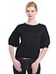 cheap Sweaters-Women&#039;s Solid Colored Pullover Butterfly Sleeves Regular Sweater Cardigans Round Neck Winter Black / Flare Sleeve