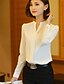 cheap Plus Size Tops-Women&#039;s Blouse Solid Colored Stand Collar Daily Weekend Ruched Long Sleeve Tops Casual Blue White Black
