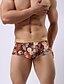 cheap Men&#039;s Briefs Underwear-Men&#039;s Boxer Briefs 1 PC Underwear Print Floral Polyester Super Sexy Rosy Pink Blue M L XL