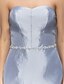 olcso Koszorúslányruhák-Szűk szabású Pánt nélküli Térdig érő Taft Koszorúslány ruha val vel Gyöngydíszítés