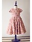 Χαμηλού Κόστους Λουλουδάτα φορέματα για κορίτσια-Γραμμή Α Κάτω από το γόνατο Φόρεμα για Κοριτσάκι Λουλουδιών - Σιφόν Κοντό Μανίκι Με Κόσμημα με