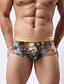 cheap Men&#039;s Briefs Underwear-Men&#039;s Boxer Briefs 1 PC Underwear Print Floral Polyester Super Sexy Rosy Pink Blue M L XL