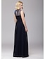 cheap Bridesmaid Dresses-A-Line Bridesmaid Dress Jewel Neck Sleeveless Elegant Floor Length Chiffon with Criss Cross