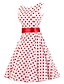 cheap Vintage Dresses-Women&#039;s Party Vintage A Line Dress - Polka Dot Pleated Cotton White L XL XXL