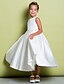 preiswerte Kleider für die Blumenmädchen-A-Linie Knöchellänge Blumenmädchenkleid Hochzeit Süßes Ballkleid Satin mit Spitze Fit 3-16 Jahre