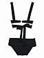tanie Stroje Kąpielowe Damskie-Damskie Stroje kąpielowe Bikini Kostium kąpielowy Solidne kolory Czarny Biały Kantarka Kostiumy kąpielowe Retro Krzyż