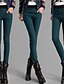 billige Bukser til kvinner-Dame Store størrelser Bomull Skinny Jeans Bukser Ensfarget