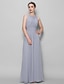 cheap Bridesmaid Dresses-A-Line Bridesmaid Dress Scoop Neck Sleeveless Elegant Ankle Length Georgette with Ruched / Draping