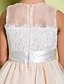 cheap Flower Girl Dresses-A-Line Floor Length Flower Girl Dresses Lace Sleeveless Jewel Neck with Lace