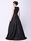 cheap Special Occasion Dresses-Ball Gown Celebrity Style Elegant Prom Formal Evening Dress Jewel Neck Sleeveless Asymmetrical Taffeta with Pleats
