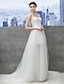 cheap Wedding Dresses-A-Line Sweetheart Neckline Chapel Train Lace / Tulle Made-To-Measure Wedding Dresses with Lace by LAN TING BRIDE®