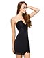 cheap Special Occasion Dresses-Sheath / Column Cocktail Party Company Party Dress Strapless Sleeveless Short / Mini Jersey with Lace 2021