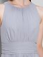 cheap Bridesmaid Dresses-A-Line Scoop Neck Knee Length Georgette Bridesmaid Dress with Ruched / Draping