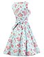 cheap Women&#039;s Dresses-Women&#039;s Floral Party Vintage A Line Dress - Floral Print Cotton Light Green L XL XXL