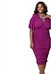 cheap Women&#039;s Dresses-Women&#039;s Plus Size Loose Dress Solid Colored Spring Deep V Black Purple L XL XXL XXXL / Cotton