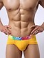 cheap Men&#039;s Briefs Underwear-Men&#039;s Patchwork Super Sexy Boxer Briefs Color Block 1 Piece White Black Yellow L XL XXL