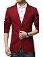 cheap Men&#039;s Trench Coat-Men&#039;s Spring Fall Blazer Daily Work Simple Casual Plus Size Regular Solid Colored Long Sleeve Black / Red / Khaki M / L / XL