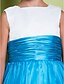 cheap Flower Girl Dresses-A-Line Knee Length Flower Girl Dress - Organza / Satin Sleeveless Square Neck with Ruched by LAN TING BRIDE®