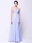 cheap Special Occasion Dresses-A-Line Illusion Neck Floor Length Chiffon / Tulle Open Back Prom / Formal Evening Dress with Beading by TS Couture®