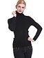 cheap Sweaters-Women&#039;s Solid Colored Pullover Long Sleeve Sweater Cardigans Turtleneck Spring Fall White Black