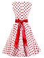cheap Vintage Dresses-Women&#039;s Party Vintage A Line Dress - Polka Dot Pleated Cotton White L XL XXL