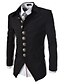 זול מעיל טרנץ&#039; לגברים-בגדי ריקוד גברים שחור אפור חום בלייזר אחיד / שרוול ארוך