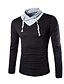 Χαμηλού Κόστους Ανδρικές Μπλούζες με Κουκούλα &amp; Φούτερ-Ανδρικά T-shirt Μονόχρωμο Βασικό Μαύρο L / Μακρυμάνικο