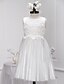 cheap Flower Girl Dresses-A-Line Knee Length Flower Girl Dress - Lace / Tulle Sleeveless Scoop Neck with Lace by LAN TING BRIDE®