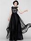 cheap Mother of the Bride Dresses-A-Line Scoop Neck Floor Length Tulle Mother of the Bride Dress with Pattern / Print by LAN TING BRIDE®