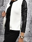 cheap Women&#039;s Bomber Jackets-Women&#039;s Fall Jacket Round Neck ¾ Sleeve Regular Cotton Patchwork