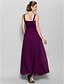 cheap Mother of the Bride Dresses-A-Line Halter Neck / Straight Neckline Ankle Length Chiffon / Beaded Lace Mother of the Bride Dress with Beading / Lace / Ruched by LAN TING BRIDE®