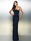 cheap Evening Dresses-Jumpsuits Chic &amp; Modern Elegant Formal Evening Wedding Party Dress Strapless Sleeveless Floor Length Chiffon with Bow(s) Beading 2022
